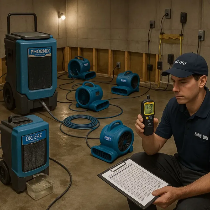 Structural Drying and Dehumidification process in Temecula, CA